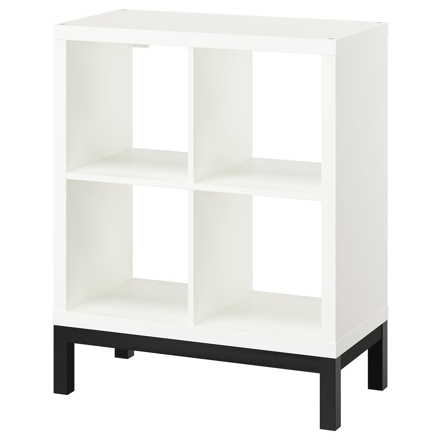 KALLAX shelving unit with underframe, white/black, 303/8x37" IKEA