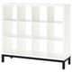 KALLAX Shelving unit with underframe, white/black, 57 7/8x50 3/4 "