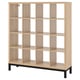 KALLAX Shelving unit with underframe, white stained oak effect/black, 57 7/8x64 5/8 "