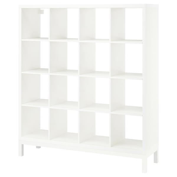 KALLAX shelving unit with underframe, with 2 doors/4 drawers/white stained  oak effect, 147x94 cm - IKEA