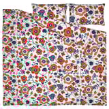 KANONVISKA Duvet cover and pillowcase(s), white multicolor/floral pattern, Full/Queen (Double/Queen)