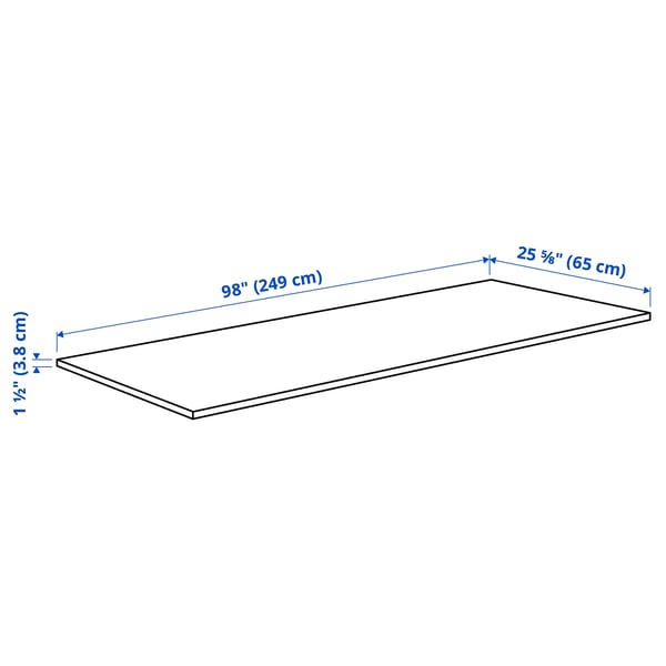 KARLBY Countertop, birch/veneer, 98x1 1/2 "