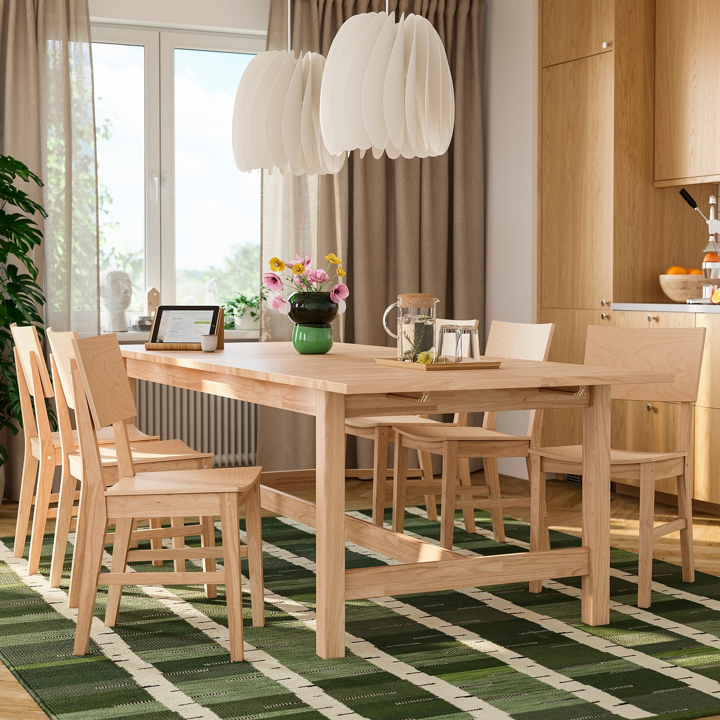 KARSKÄR extendable table, rubberwood, 941/2/1181/8x393/8