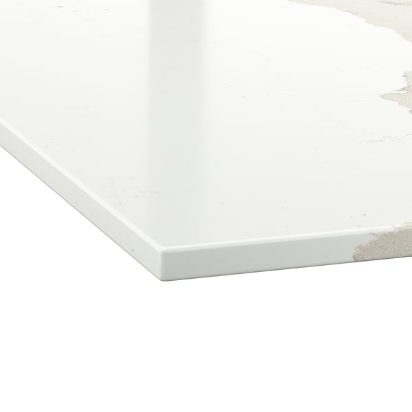 KASKER Custom countertop, white lively gray marble effect/quartz, 3/4