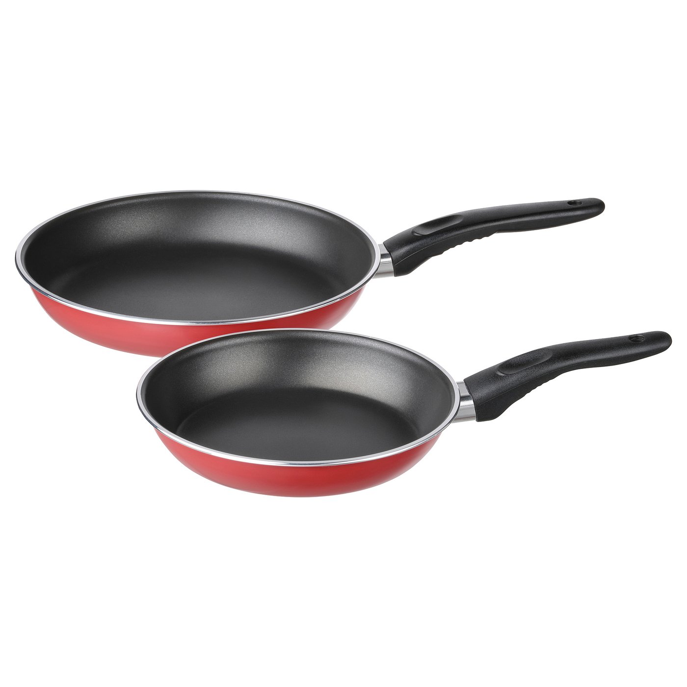 KAVALKAD Frying pan, set of 2, red IKEA