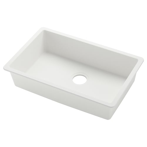 KILSVIKEN Single-bowl dual-mount sink - white quartz composite 28 3/8x18 1/8 "