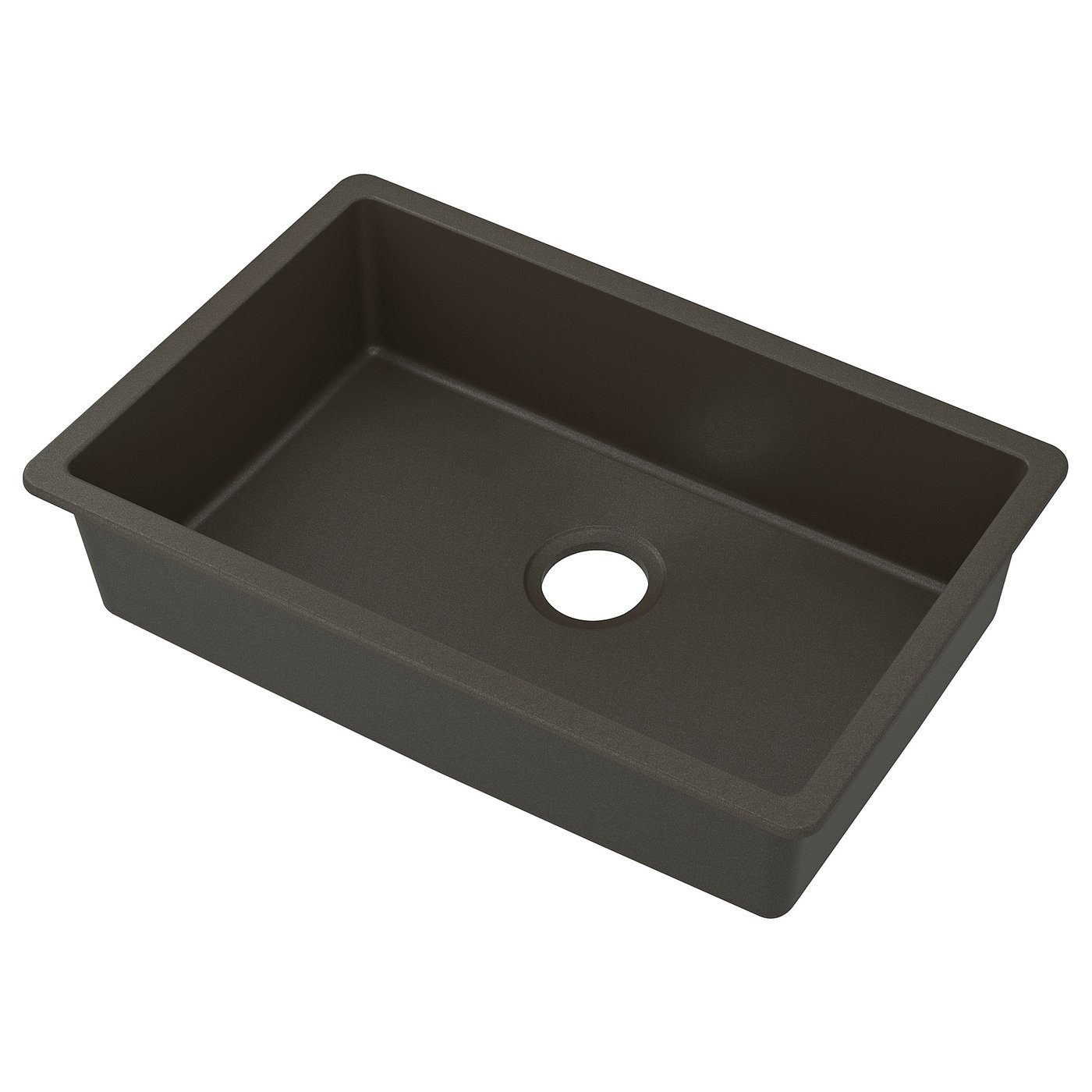 KILSVIKEN Single bowl top mount sink, dark brown quartz composite, 283