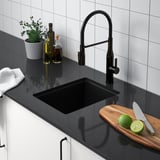 KILSVIKEN Sink, black/quartz composite, 14 1/8x18 1/8 "