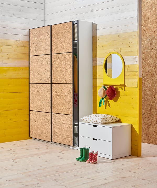 Kirkenes 4 Panels For Sliding Door Frame Cork Veneer 29 1 2x92 7 8 Ikea