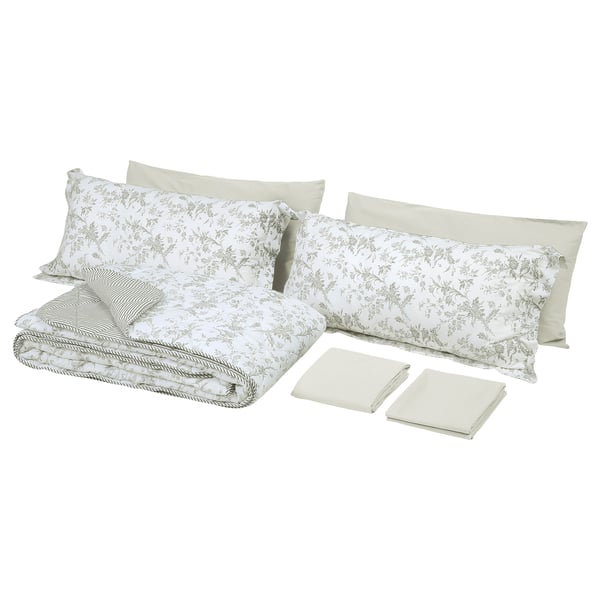 Kirskal Comforter Set 7 Pieces White Beige Queen Ikea
