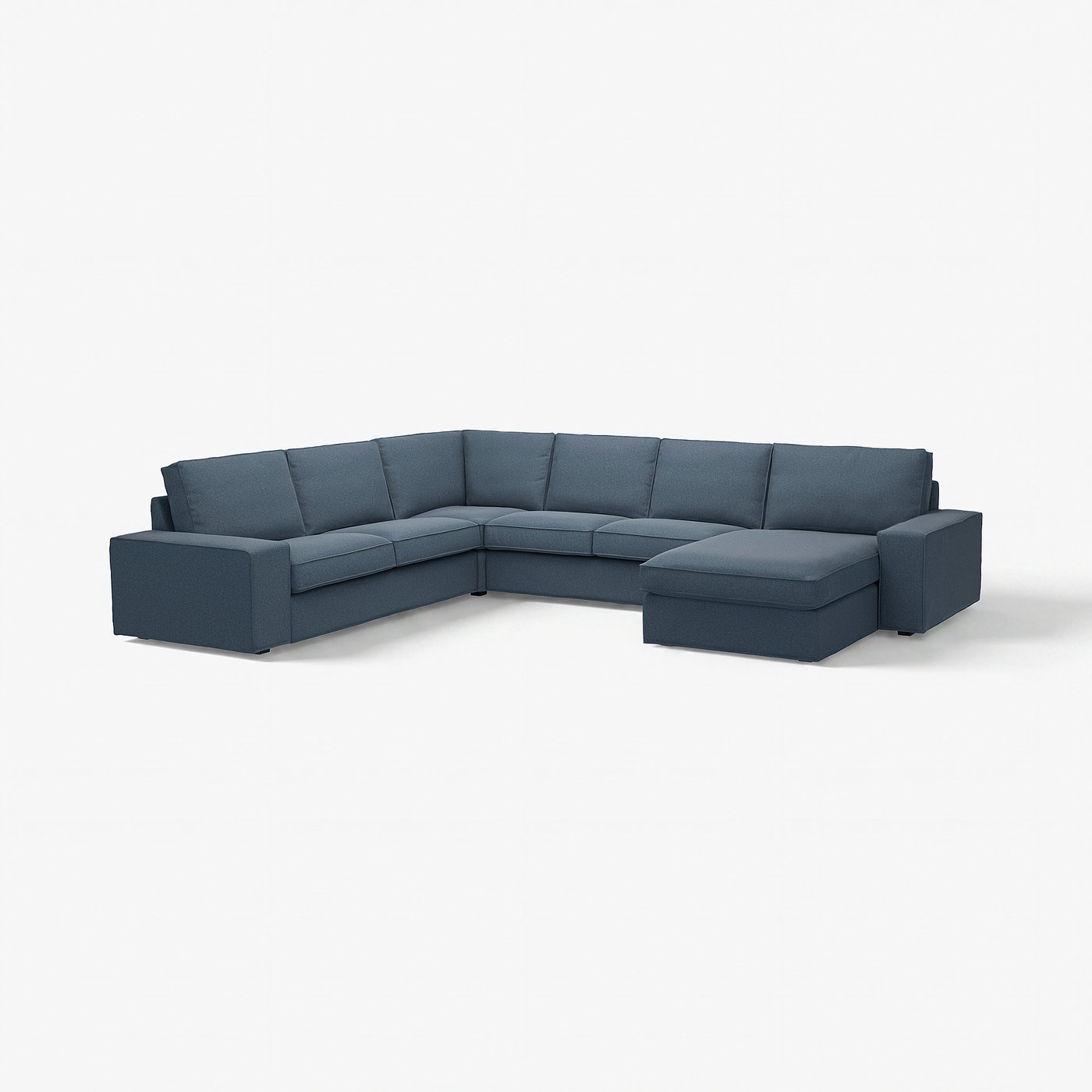 KIVIK corner sectional, 5-seat w chaise, Gunnared blue - IKEA