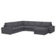 KIVIK Corner sectional, 5-seat w chaise, Gunnared medium gray