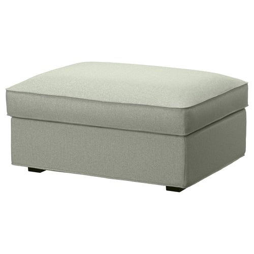 A light grey, rectangular footrest with a soft, padded top and sides, featuring a simple and modern design, perfect for resting feet.