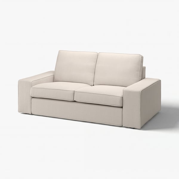 KIVIK sofa, beige, rectangular, modern, made from recycled polyester and cotton.