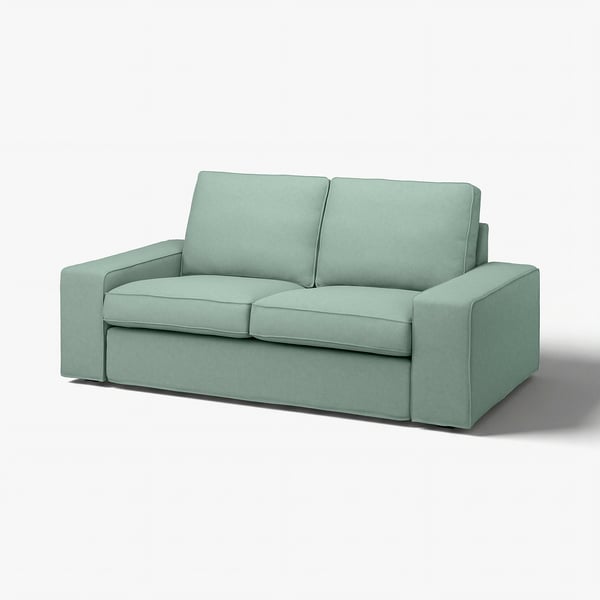 KIVIK sofa, light teal, modern minimalist design, plush cushions, sturdy construction.