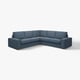 Blue KIVIK sectional sofa, modern design, deep seat cushions, removable covers.