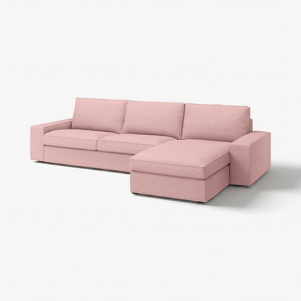 KIVIK Sectional, 4-seat with chaise, Gunnared light brown-pink