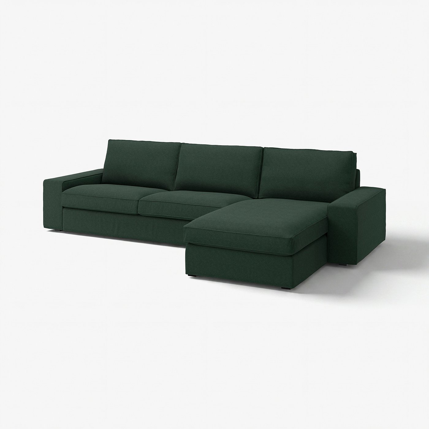 KIVIK sectional, 4-seat with chaise, Tallmyra dark green - IKEA