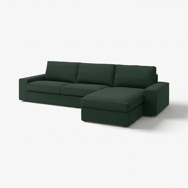KIVIK Sectional, 4-seat with chaise, Tallmyra dark green