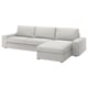 KIVIK Sectional, 4-seat with chaise, Tallmyra white/black