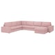 KIVIK Sectional 6-seat crn/chaise, Gunnared light brown-pink