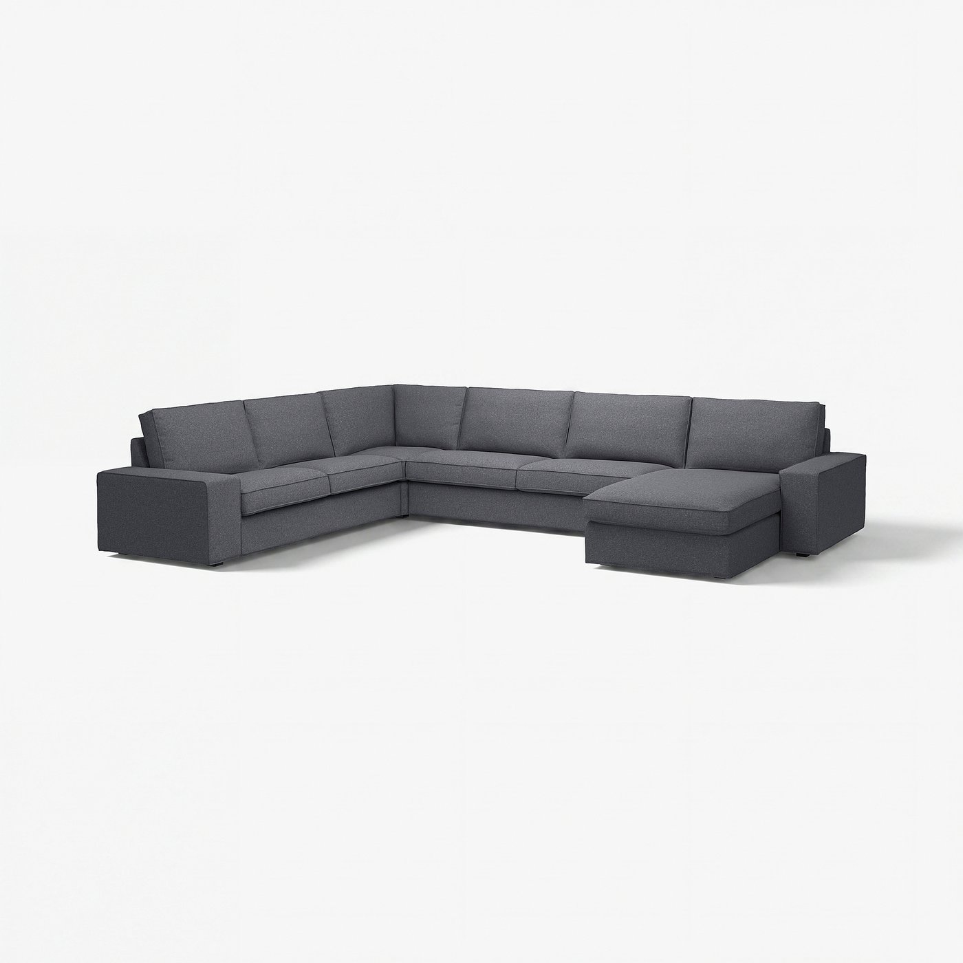 KIVIK sectional 6-seat crn/chaise, Gunnared medium gray - IKEA