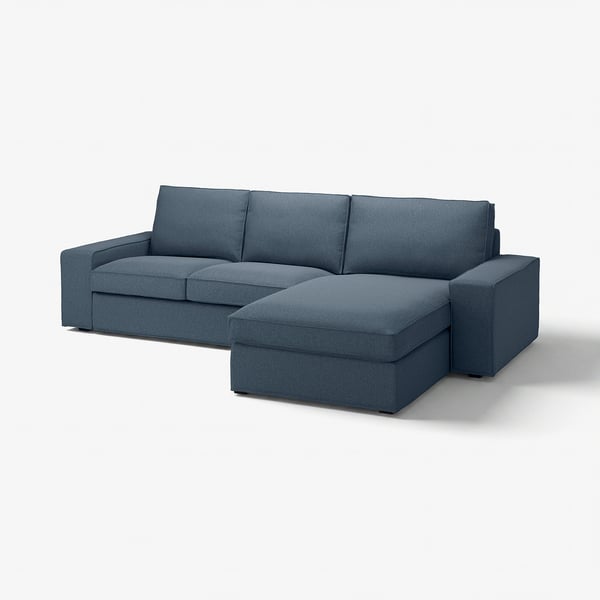 KIVIK Sofa with chaise, Gunnared blue