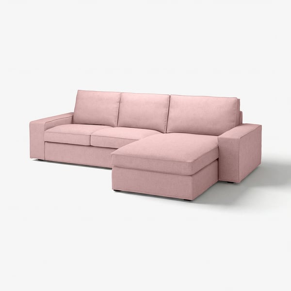 KIVIK Sofa with chaise, Gunnared light brown-pink