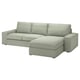 KIVIK Sofa with chaise, Gunnared light green