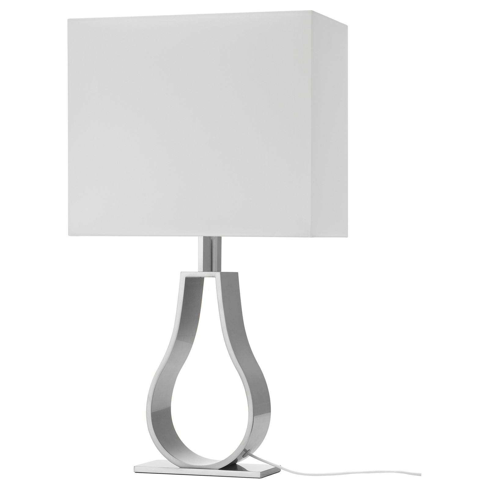 KLABB Table lamp with LED bulb, offwhite, nickel plated, 24" IKEA