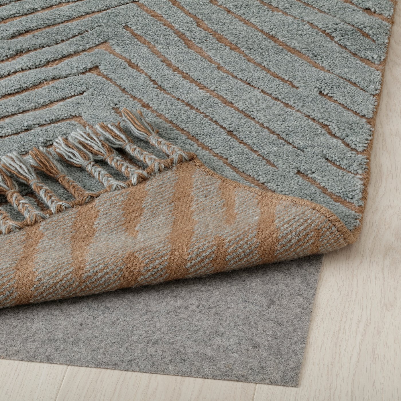 KLAPPERSTARR rug, high pile, blue/handmade, 7'10