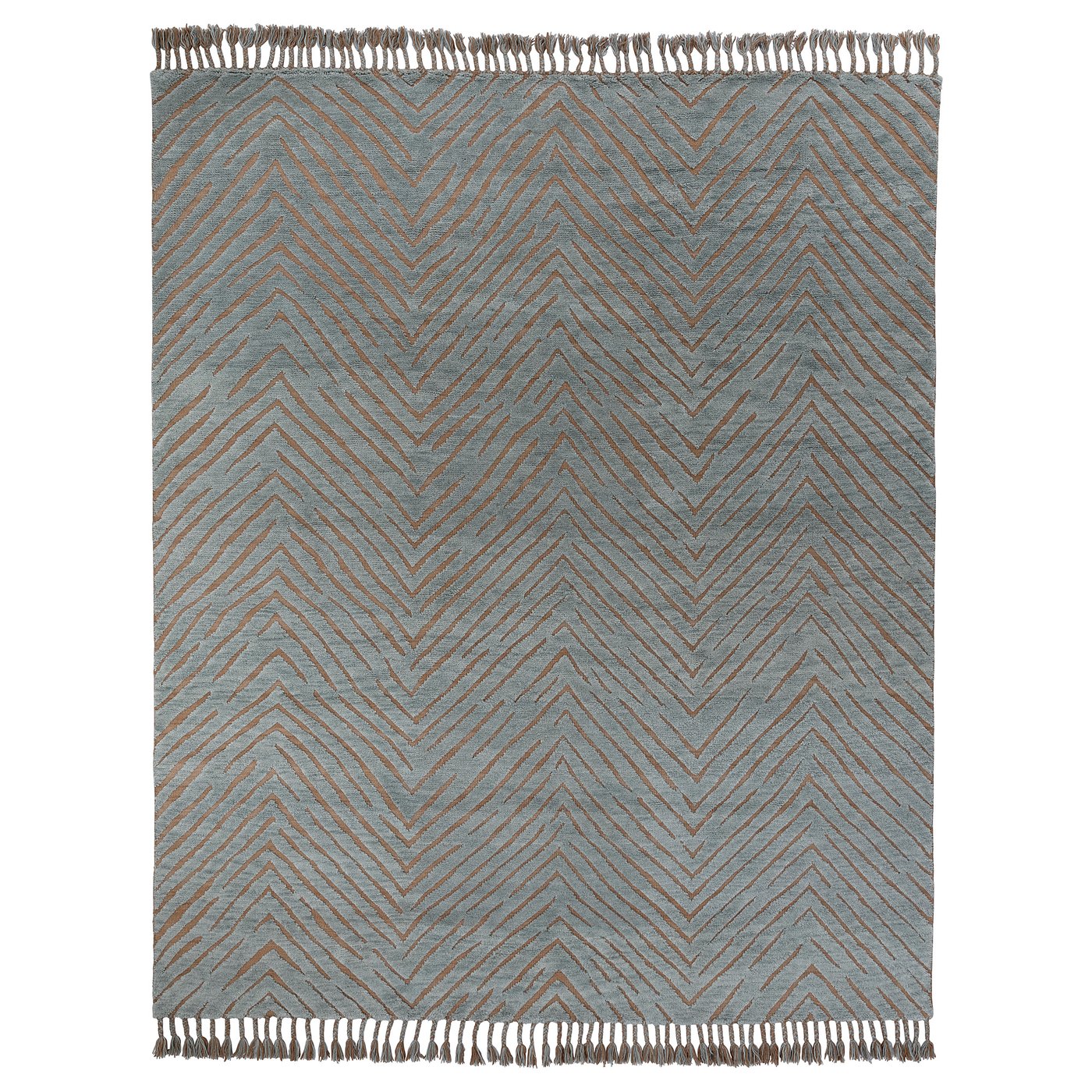 KLAPPERSTARR rug, high pile, blue/handmade, 7'10