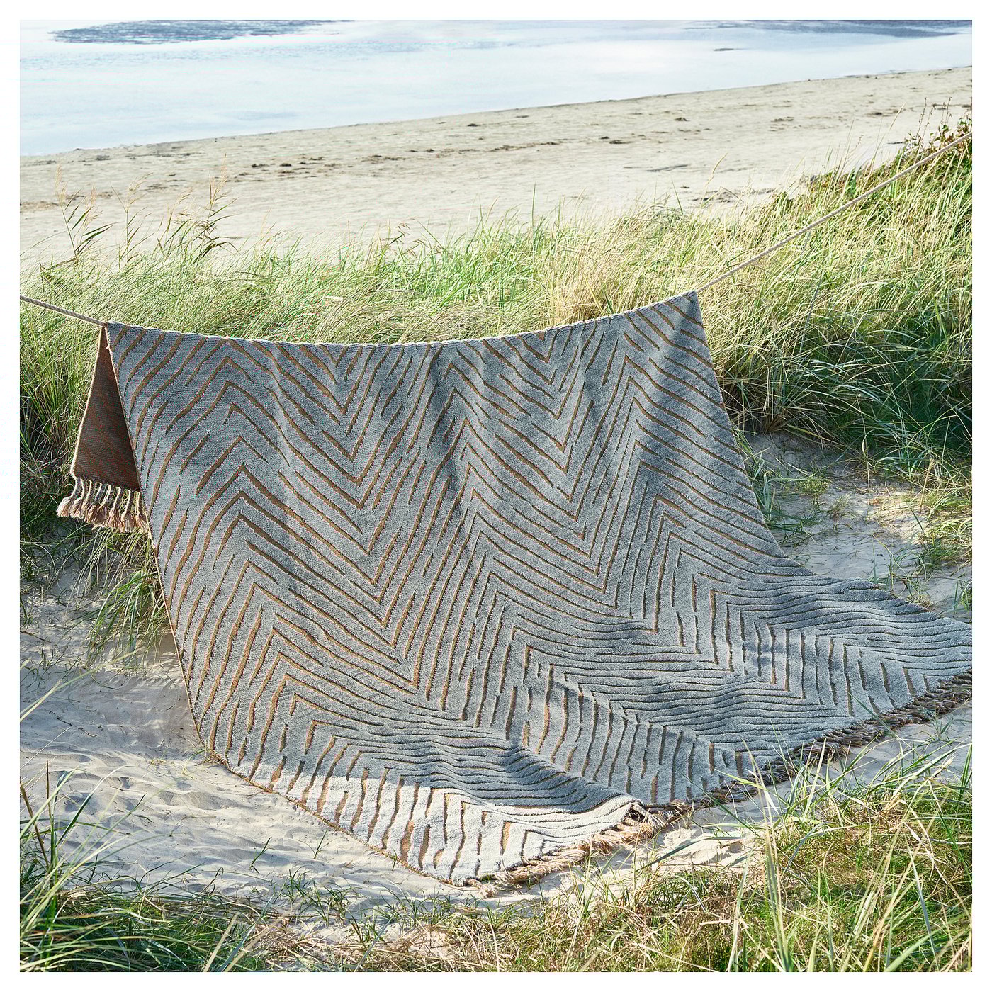 KLAPPERSTARR rug, high pile, blue/handmade, 7'10