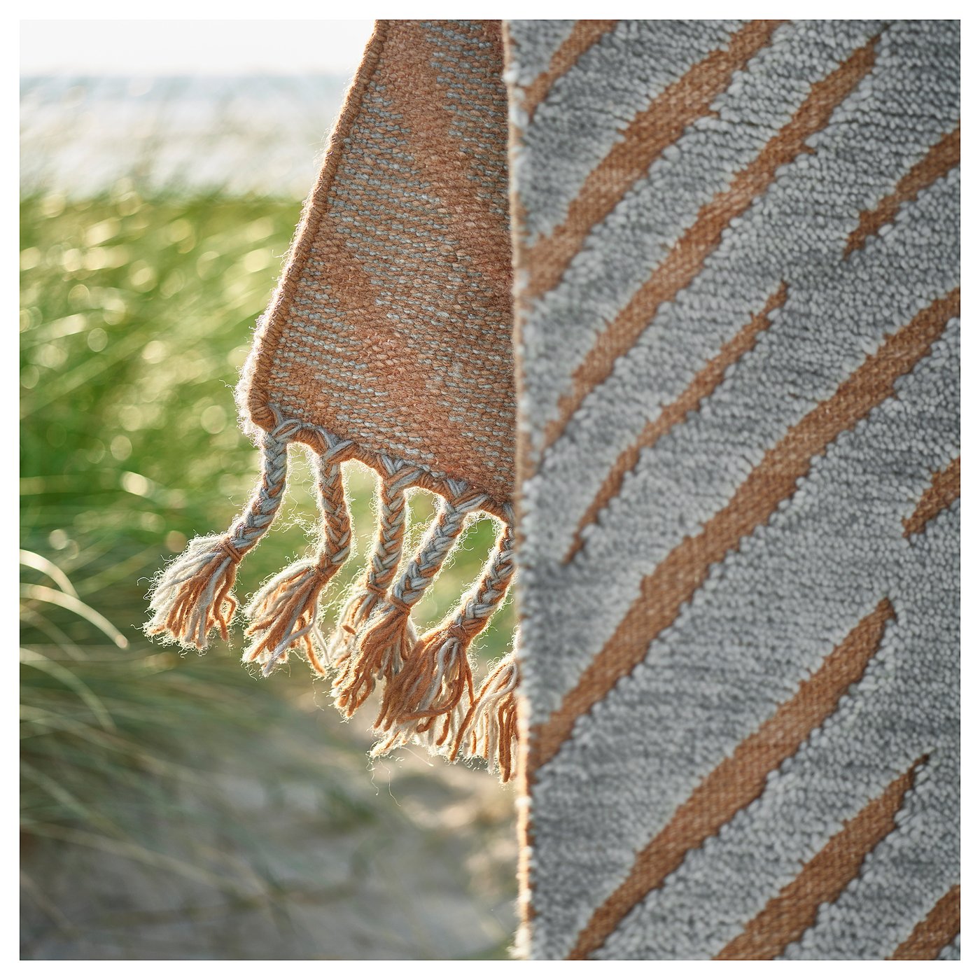 KLAPPERSTARR rug, high pile, blue/handmade, 7'10