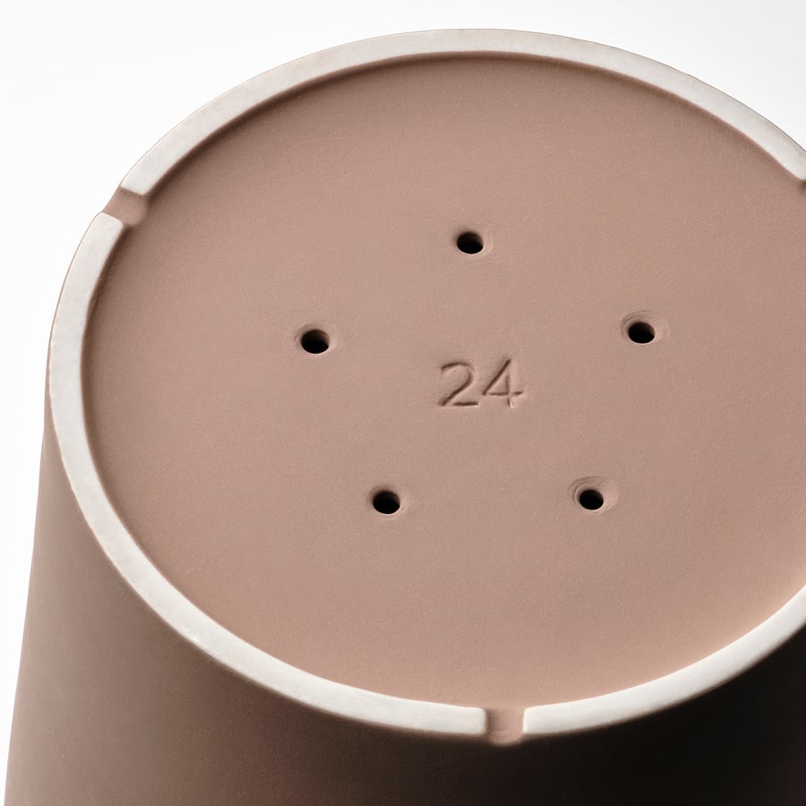KLARBÄR plant pot with saucer, indoor/outdoor brown, 9 ½" IKEA
