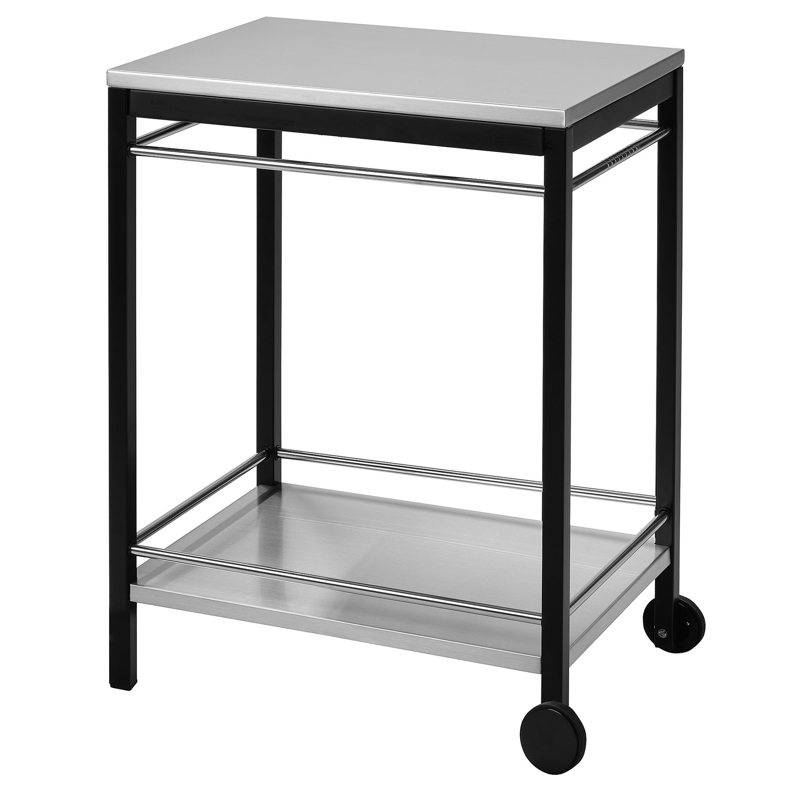 KLASEN Serving cart, outdoor, stainless steel black IKEA
