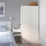 KLEPPSTAD Wardrobe with 2 doors, white, 31 1/4x69 1/4 "