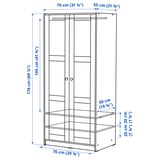 KLEPPSTAD Wardrobe with 2 doors, white, 31 1/4x69 1/4 "