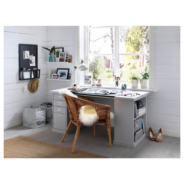 Klimpen Table Leg With Storage Light Gray Gray 22 7 8x27 1 2 Ikea