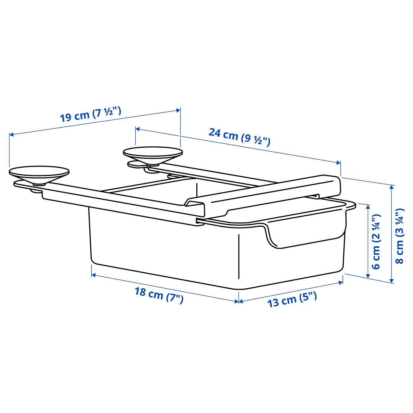 IKEA デトルフ KLIPPKAKTUS storage box for fridge, clear, 12 ½x5 ½x5 ½