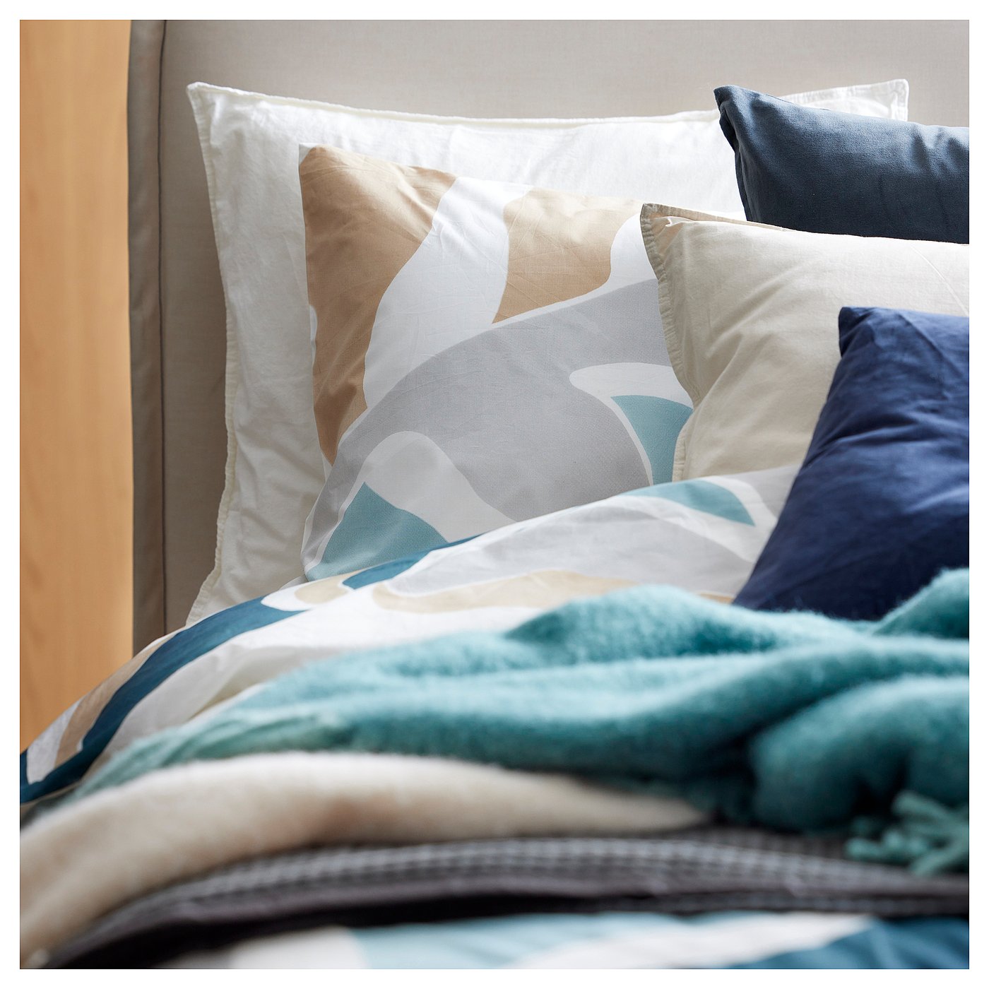 Throw, gray-turquoise 5