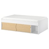 KLIPPUGGLA Bed frame with storage, white, Twin