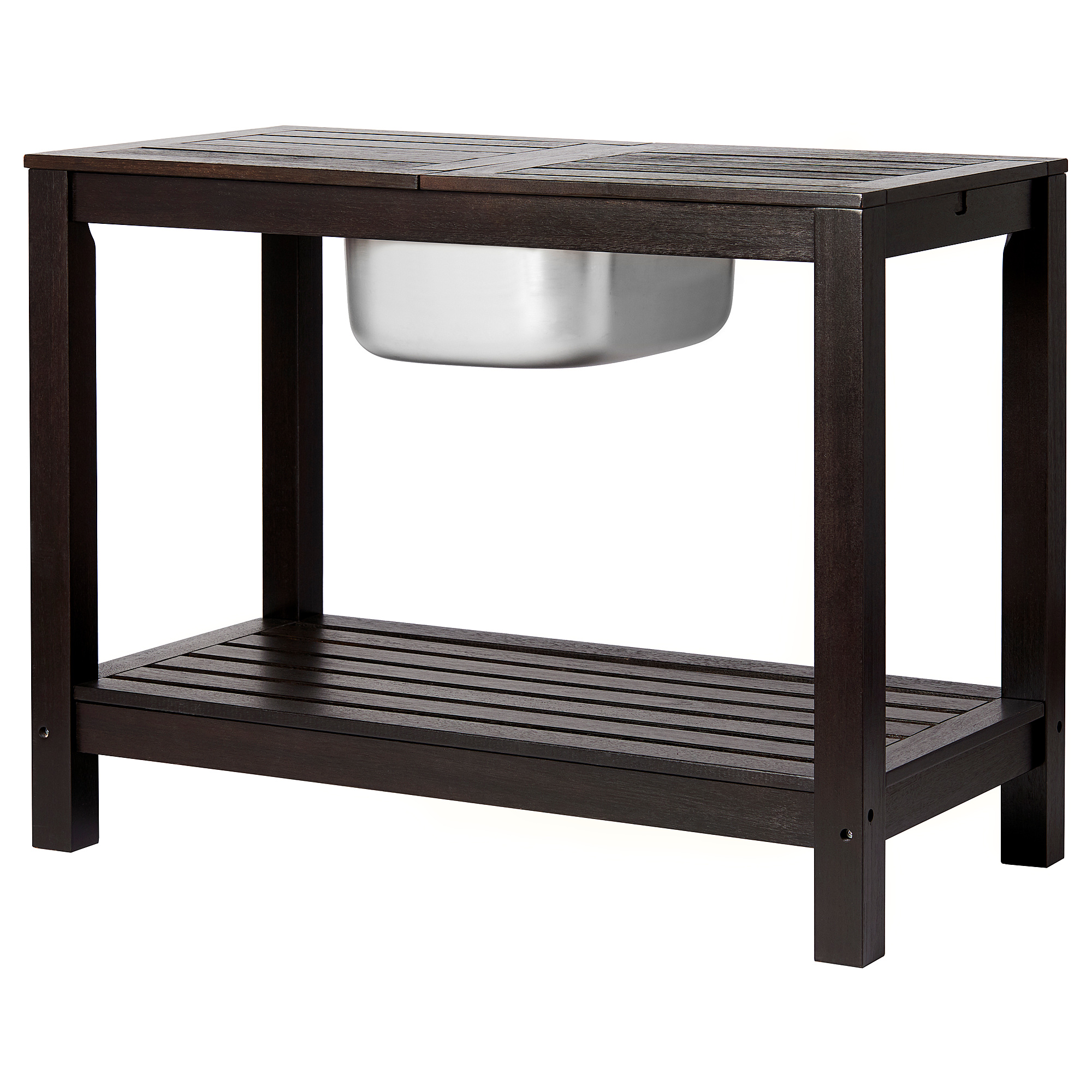 KLÖVEN Sideboard with ice bucket, outdoor dark brown IKEA
