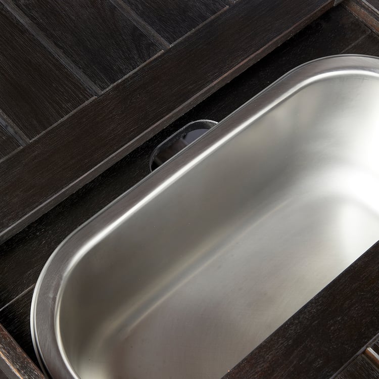 KLÖVEN Sideboard with ice bucket, outdoor dark brown IKEA