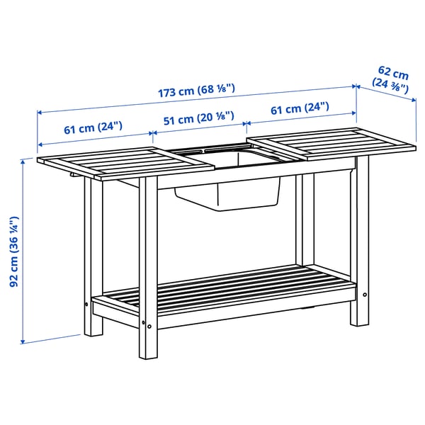 KLÖVEN Sideboard with ice bucket, outdoor dark brown IKEA