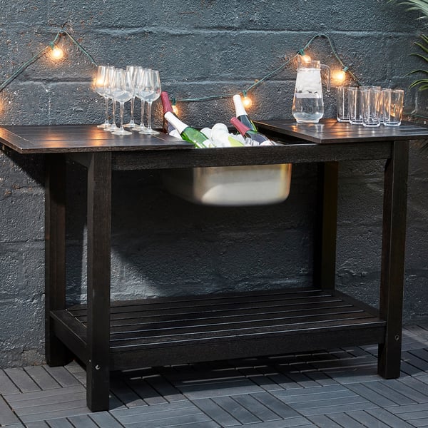 KLÖVEN Sideboard with ice bucket outdoor dark brown IKEA