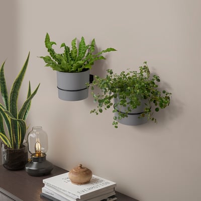 KLOTTHUJA Plant pot holder, indoor/outdoor black, 6 "