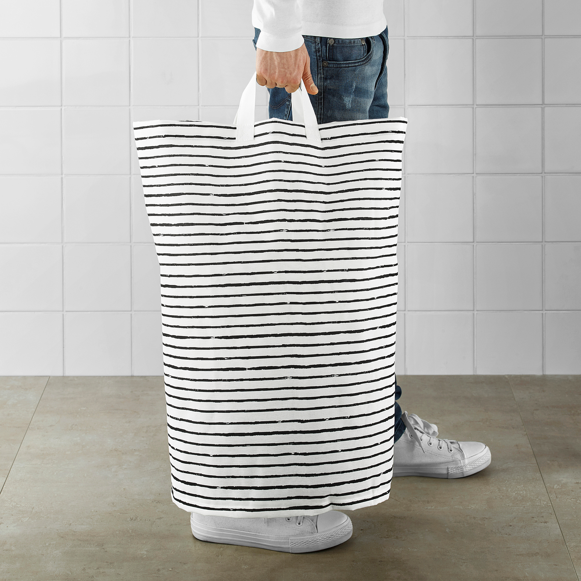 KLUNKA Laundry bag, white, black IKEA