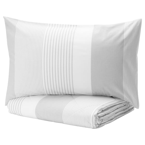 Knarot Comforter Set 3 Pieces Gray Stripe Full Queen Ikea
