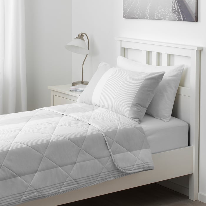 KNÄROT Comforter set, gray, stripe, Twin IKEA